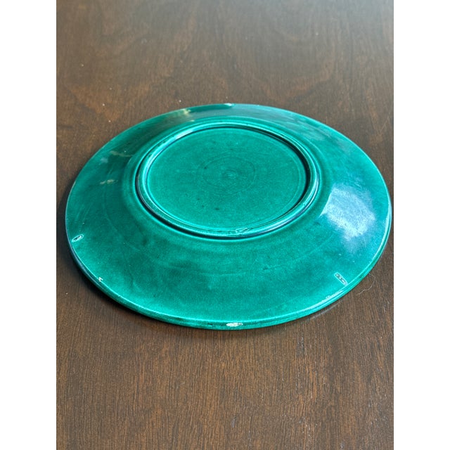 19th Century Antique Majolica Green Plates-Set of Four For Sale - Image 5 of 18