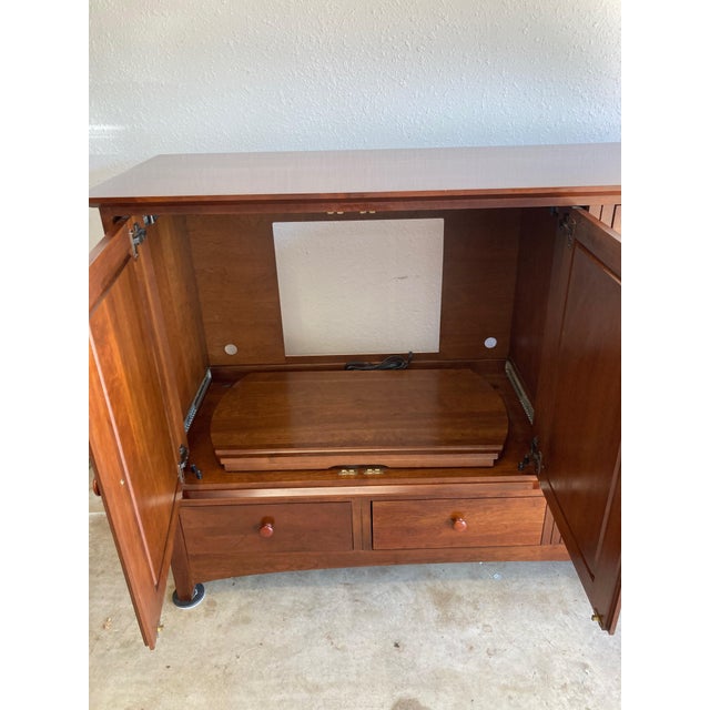 1990s Ethan Allen Cherry Entertainment Center Chairish