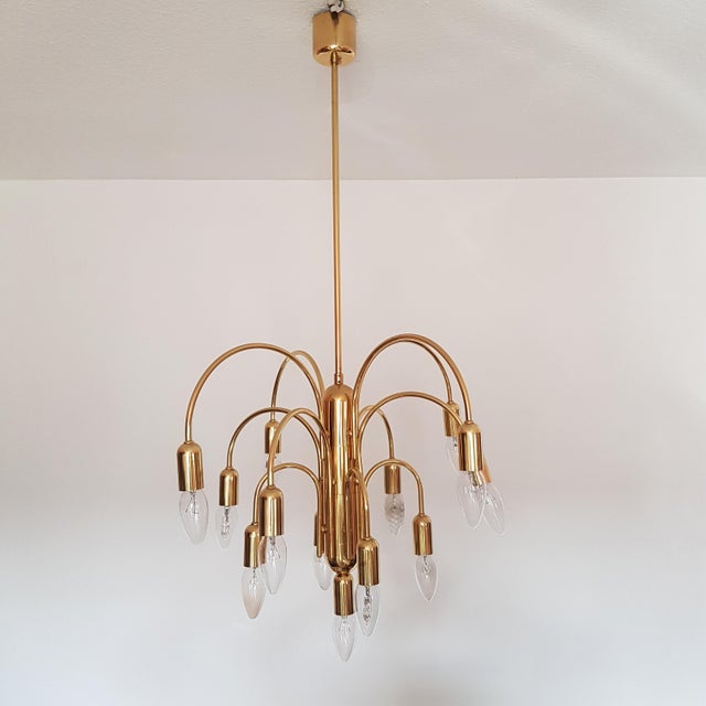 1970s Mid-Century Sölken Leuchten 13-Arm Chandelier, Germany 1970s For Sale - Image 5 of 12