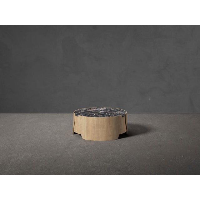 Medium Perianth Table in Oak and Nero Marquina Marble by Haymann Editions For Sale - Image 4 of 5