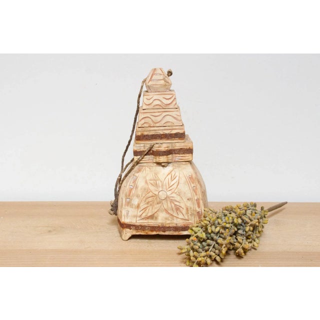 Wood Rare Floral Carved Wooden Vessel For Sale - Image 7 of 7