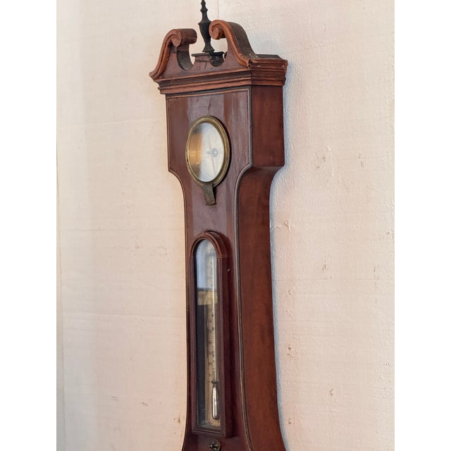 Brown George III Mahogany Barometer For Sale - Image 8 of 13