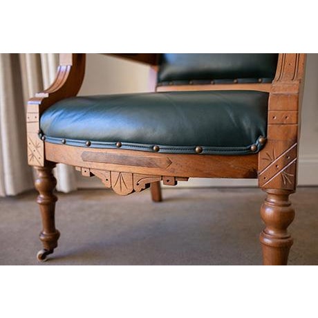 Late 19th Century Victorian Eastlake Walnut Carved Chairs, Set of 5 For Sale - Image 14 of 16