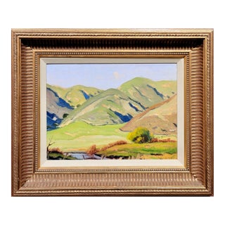 Arthur Hill Gilbert -California Hills at Springtime -1930s Oil Painting For Sale