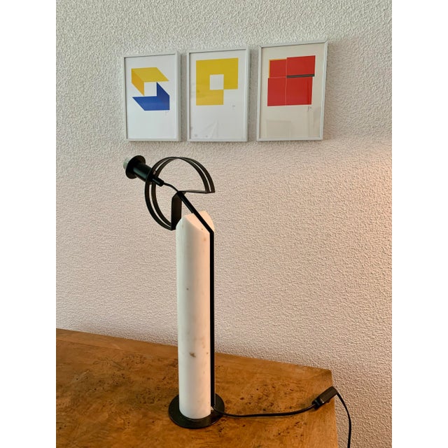 Postmodern Table Lamp in Carrara Marble, 1990s For Sale - Image 10 of 13