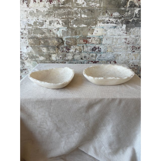 Contemporary Raw Edge White Onyx Bowl [2 Available] For Sale - Image 3 of 18