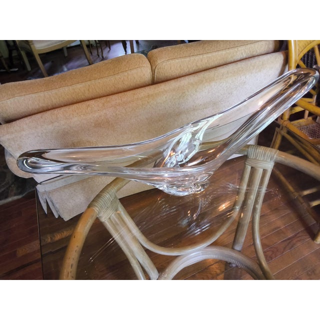Mid-Century Daum France Rare Large 26.5" Crystal Swallowtail Centerpiece Bowl - Pristine For Sale - Image 11 of 11