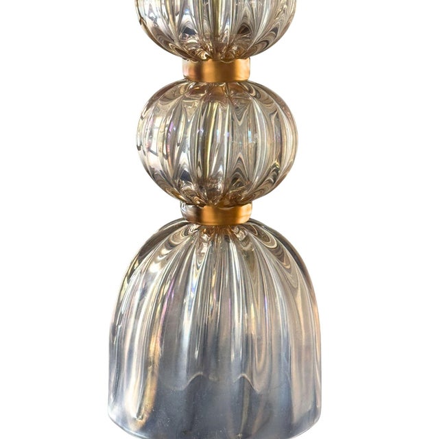 Contemporary Modern Murano Opalescent Bubble Lamps - a Pair For Sale - Image 4 of 9
