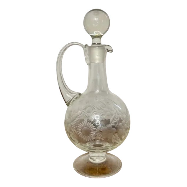 Antique Victorian Glass Ewer, 1880 For Sale