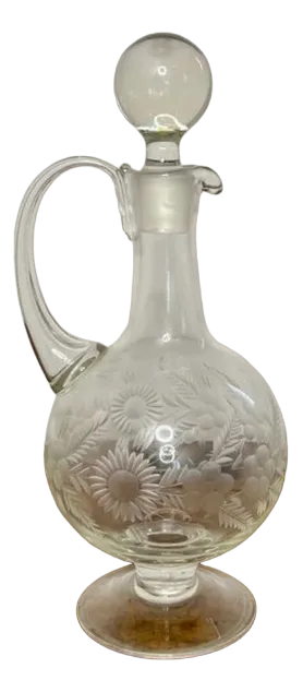 Antique Victorian Glass Ewer, 1880