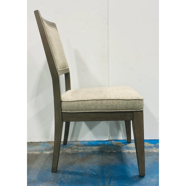 Modern Greige Wood Casual Dining Chairs Set of 8 For Sale - Image 4 of 9