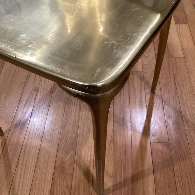 Vintage Oro Gold Aluminum Dining Chair Cb2 Exclusive Chairish
