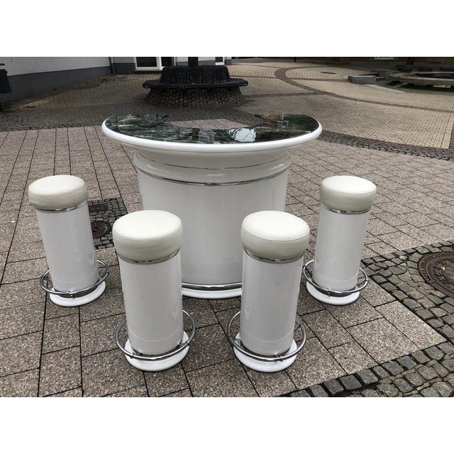 Art Deco Semicircular Bar & Stools, France, 1950s, Set of 5 For Sale - Image 15 of 18