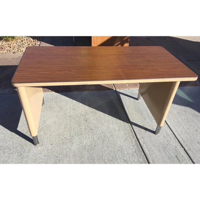 Mid 20th Century American Industrial Work Table Desk From Steelcase For Sale - Image 5 of 9