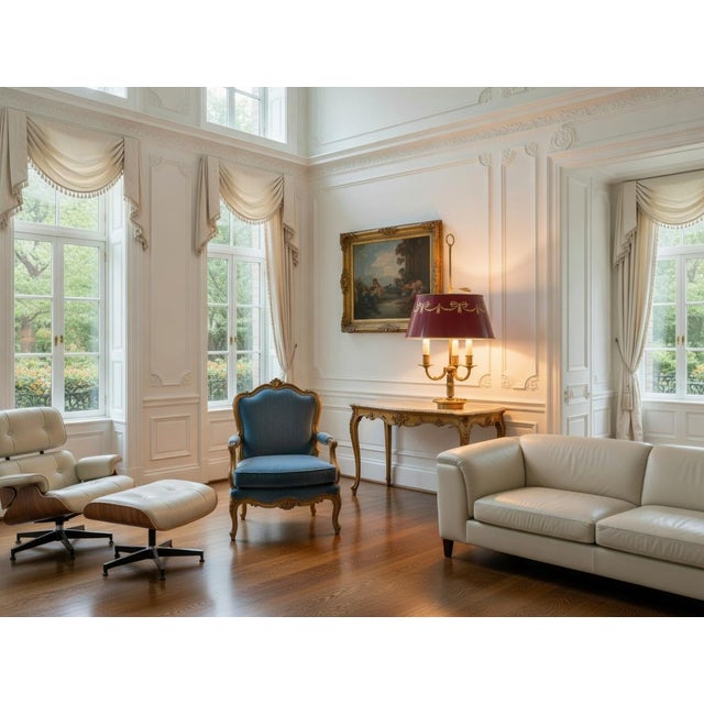 Vintage French Brass Bouillotte Table Lamp with Red Shade, 1960s For Sale - Image 4 of 16