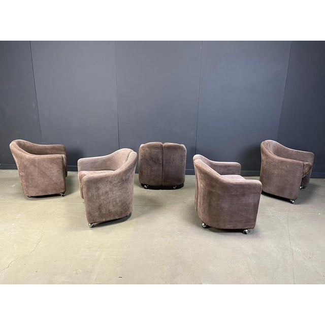 PS142 Easy Chairs attributed to Eugenio Gerli for Tecno, 1970s, Set of 5 For Sale - Image 3 of 11
