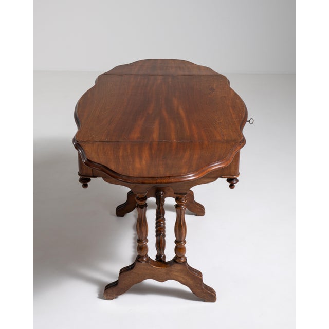 Napoleon III Mahogany Pembroke Drop-Leaf Table, Second Empire Style, France, 19th Century For Sale In Greensboro - Image 6 of 18