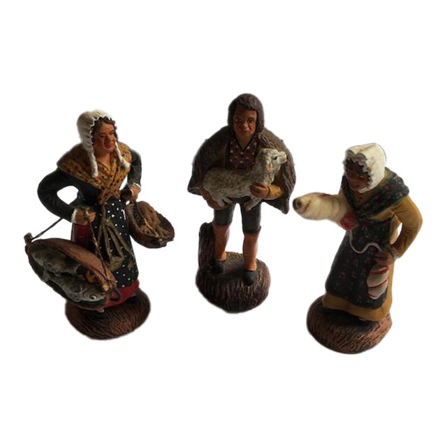 Mid 20th Century Swedish Terracotta Folk Figurines, Set of 3 For Sale