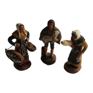 Mid 20th Century Swedish Terracotta Folk Figurines, Set of 3