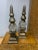 Pair of Bubble Glass & Metal Obelisk