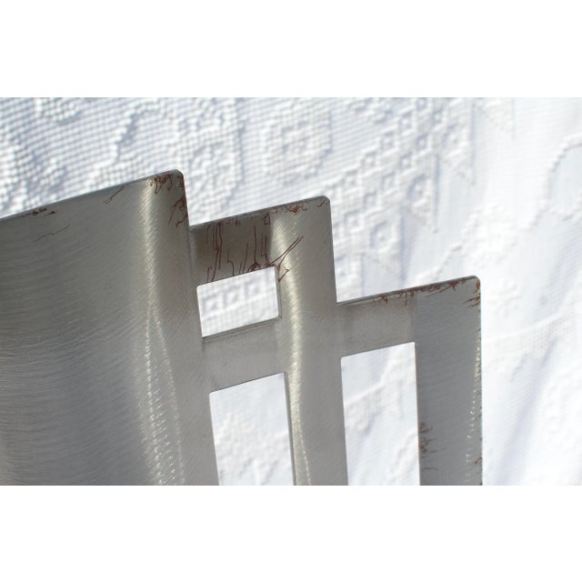 Early 21st Century Postmodern Brushed Stainless Steel Side Chair For Sale - Image 5 of 7