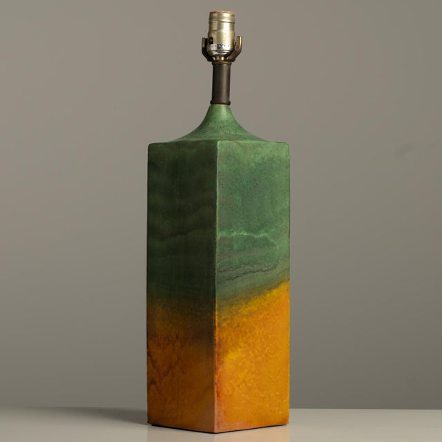 Mid-Century Modern 1950s Sublime Marcello Fantoni Signed Ceramic Glazed Large Italian Studio Pottery Lamp Base Raymor For Sale - Image 3 of 9