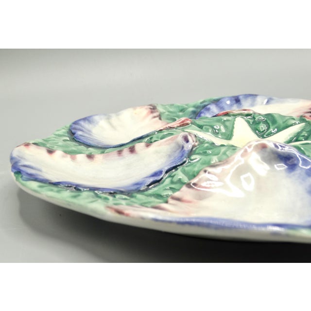 Digoin & Sarreguemines French Starfish Oyster Plate For Sale - Image 4 of 9