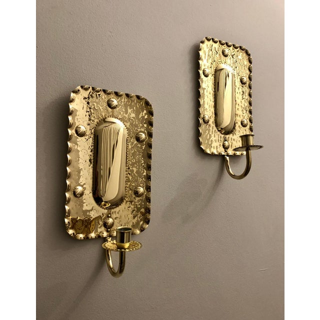 Mid-Century Swedish Brass Sconces by A. Eriksson Linberg, Set of 2 For Sale - Image 11 of 11