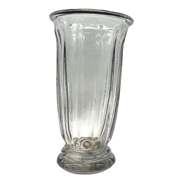 Vintage Art Deco Pressed Glass Vase by Pierre Davesn, 1930s For Sale