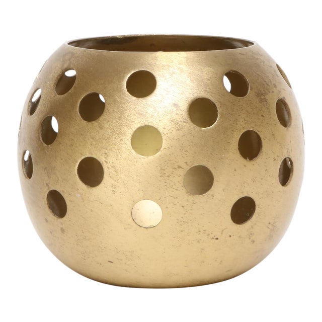 Brass Ball Candle Holder For Sale