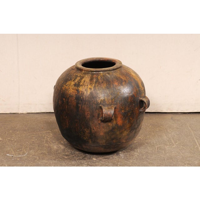 Mid 20th Century Mid 20th Century Guatemalan Glazed Cooking Pot with Handles For Sale - Image 5 of 9