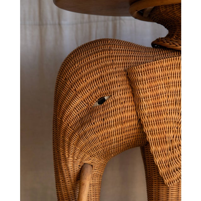 Vintage Elephant Wicker Bar Cart For Sale In Naples, FL - Image 6 of 10