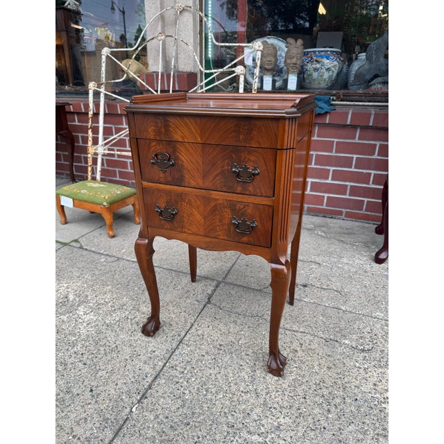 Caswell-Runyon Perfect Sewing Cabinet Burl Mahoganby Circa 1930 For Sale - Image 9 of 11