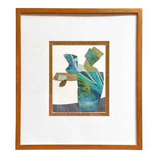 "Cut to the Feeling 1" Original Framed Collage on Paper by Zac Woodiel For Sale