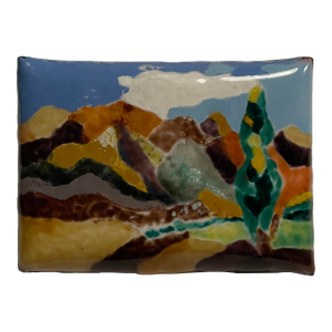 1990sSteve Krauss Enamel Western Landscape