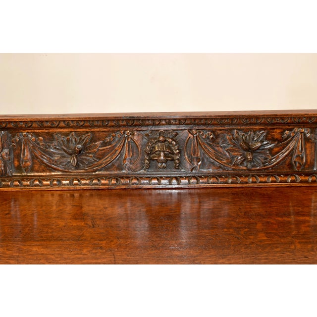 Wood 19th Century English Carved Oak Console Table For Sale - Image 7 of 10