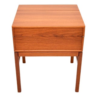 Vintage Swedish Teak Work Box / Side Table attributed to Sven Engstrom and Gunnar Myrstrand for Tingströms, 1960 For Sale