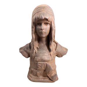 Late 19th Century Vintage Art Nouveau Statue of a Girl Signed