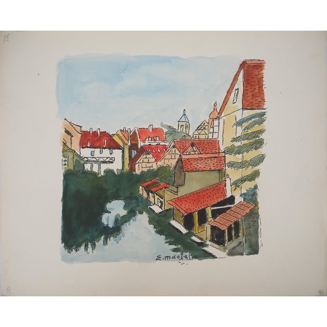 Modern Elisée Maclet: La Petite France in Strasbourg, 20th Century, Watercolor For Sale - Image 3 of 8