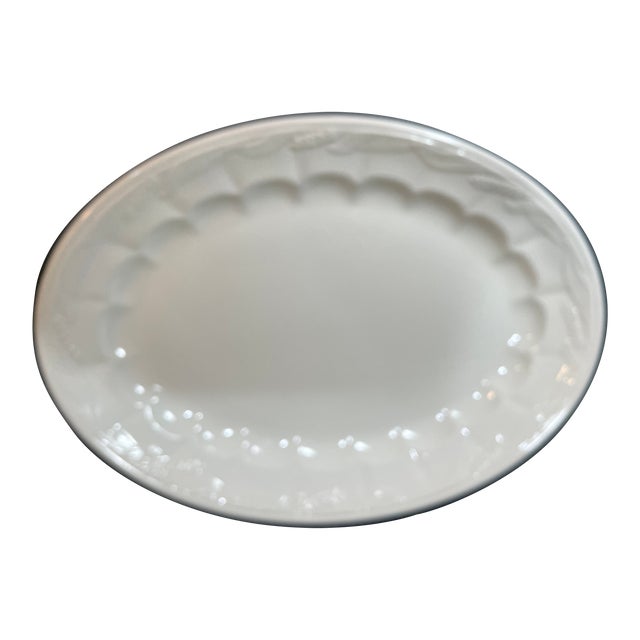 White English Ironstone Platter Oval Vintage For Sale