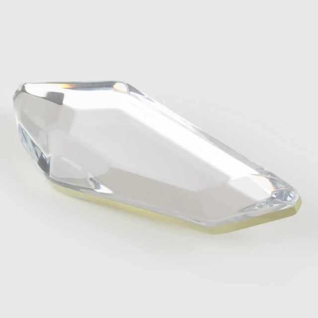 Kaso Silver Mirror Effect Ice Cube Acrylic Asymmetric Brooch For Sale - Image 9 of 9