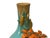 Turquoise Teal Bulbous Round Body Orange Dimensional Lily Flower Art Vase For Sale - Image 11 of 15