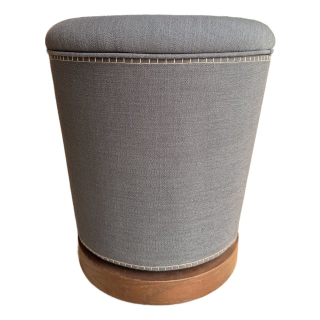 Contemporary Navy Ottoman Attributed to Adriana Hoyos For Sale