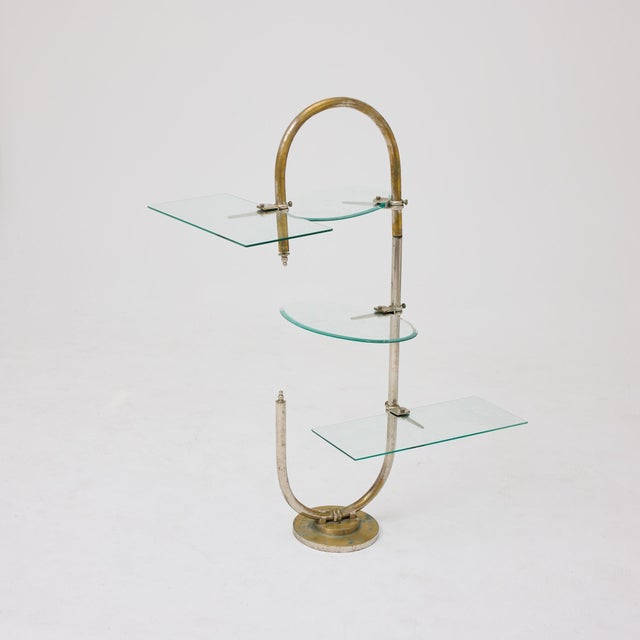 Vintage Art Nouveau Metal and Glass Patisserie Display Stand, 1930s For Sale - Image 3 of 18