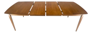 Walnut Danish Mid Century Modern Tapered Leg 2 Boards 58" Long Dining Table MINT