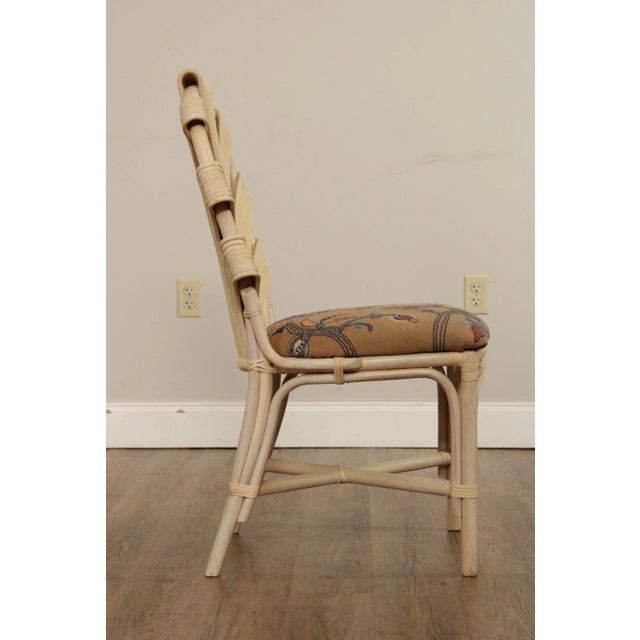Vintage Rattan Cream Lacquered Dining Chair For Sale - Image 9 of 13