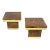 1970s Pair of Mica Burled and Brass Pedestal End Tables For Sale