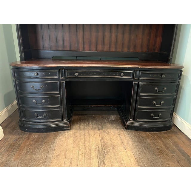 Hooker Hooker Seven Seas Executive Desk With Shelving Unit For Sale - Image 4 of 7