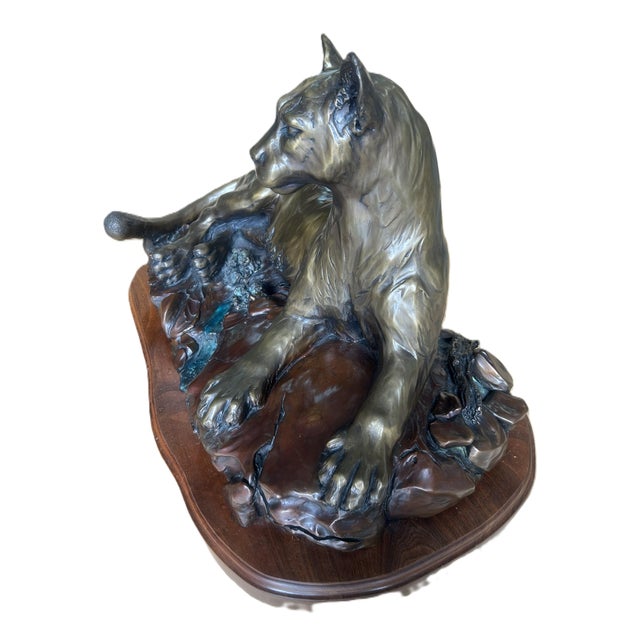Metal 1990s "Cougar Bluff" Bronze Sculpture by Danny D. Edwards For Sale - Image 7 of 13