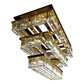 Collection Labirinto Chandelier in Metal and Crystal by Jago For Sale